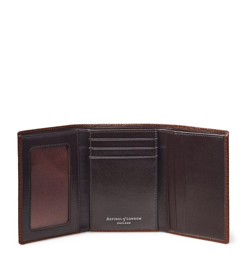 Aspinal of London grained leather trifold wallet (British brand)