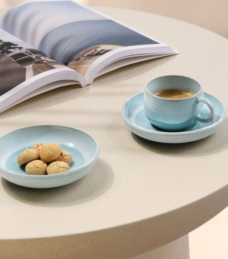 Villeroy & Boch porcelain espresso cup and saucer Perlemor Aqua 12cm - British product