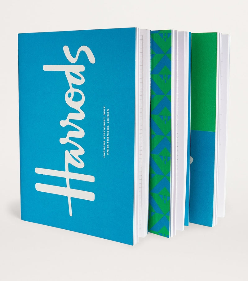 Harrods A6 notebook set with lined, dotted, and grid paper, UK version