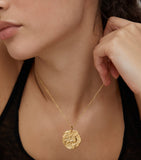 Monica Vinader gold vermeil coin talisman necklace, imported from the UK