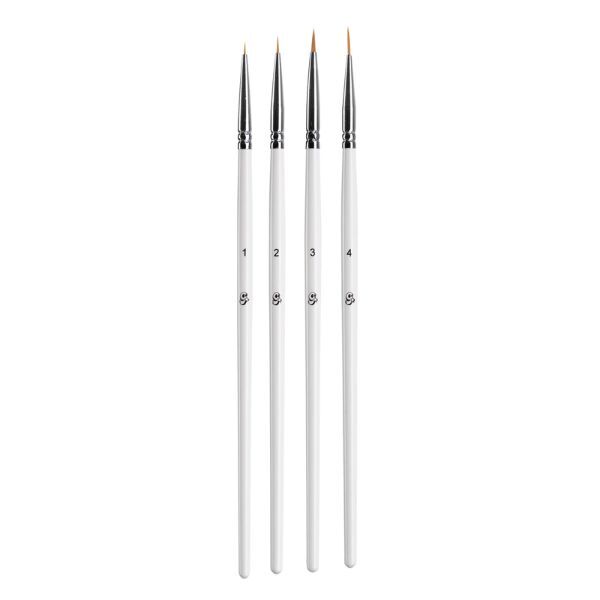 Glisten Cosmetics Detailed Liner Brush Set 4-Piece, UK version