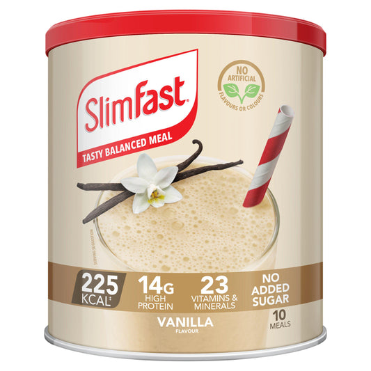 SlimFast Meal Replacement Shake Powder Tin Vanilla Flavour 10 meals 365g