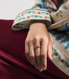 Suzanne Kalan rose gold ruby diamond eternity ring (British brand)
