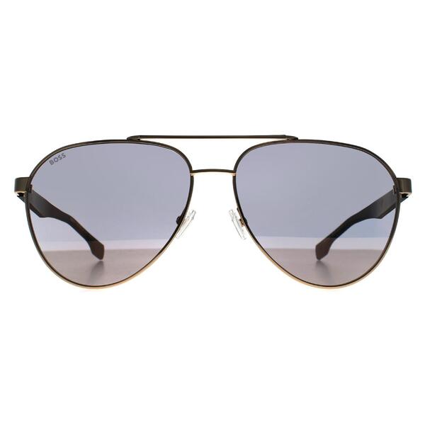 Hugo Boss BOSS 1485/S gold mirrored men sunglasses, imported from the UK