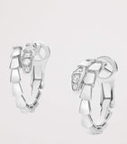 Bvlgari Serpenti Viper hoop earrings in white gold with diamonds, UK version