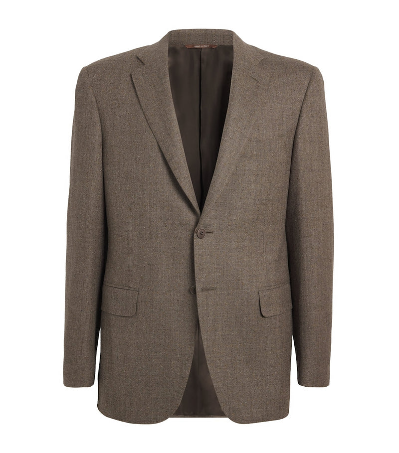 Regular Fit Virgin Wool Overcoat with Notched Lapels