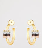 Boucheron Quatre Classique hoop earrings mixed gold and diamonds 8mm - British product