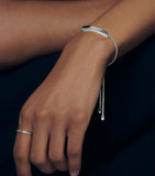 Monica Vinader sterling silver linear friendship bracelet, imported from the UK