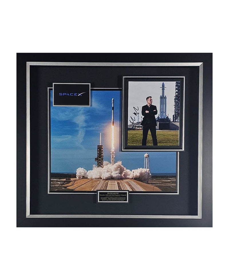 Leipzig Galleries framed display signed Elon Musk SpaceX 70x77.5cm (British brand)