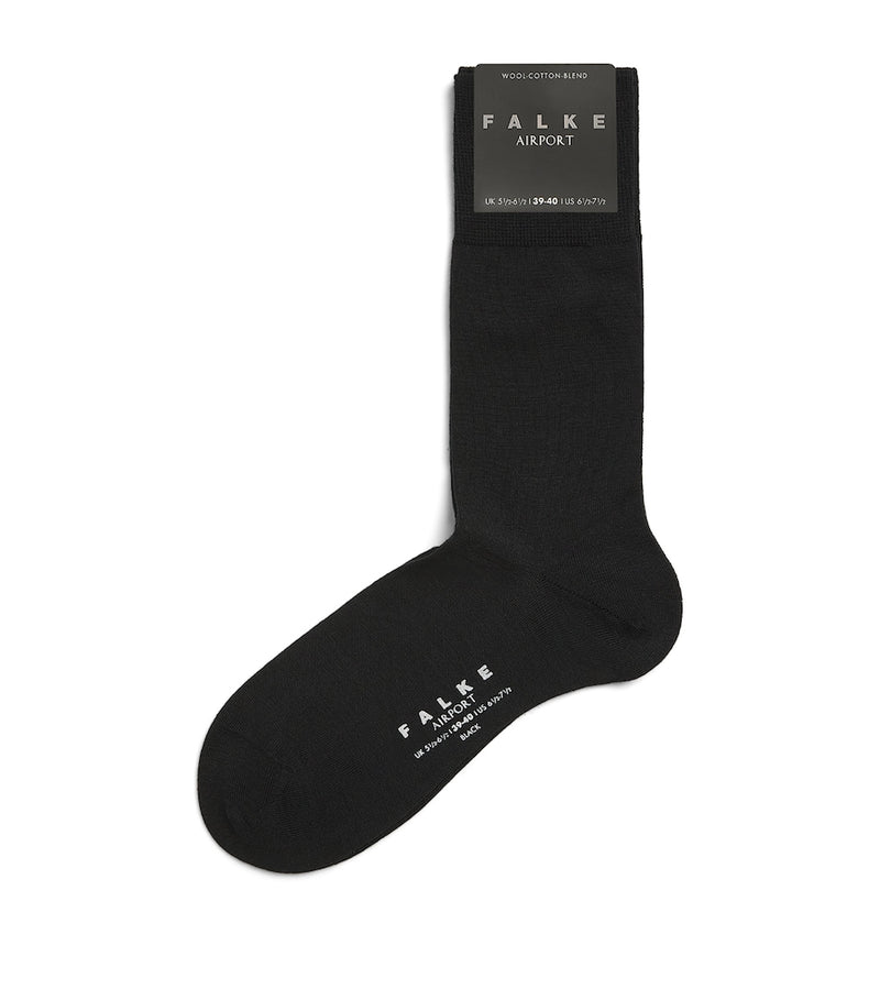 Falke virgin wool-blend airport socks, imported from the UK