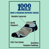 1000 Mile Fusion Socklet low cut socks - British product