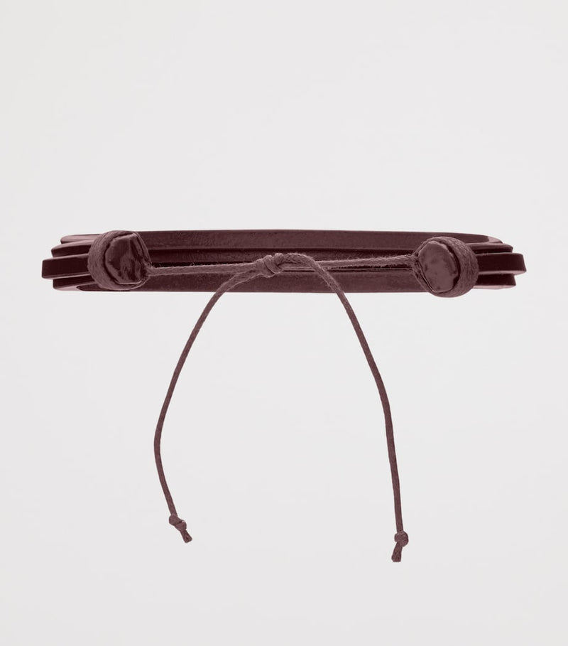 Saint Laurent leather cord Cassandre bracelet, UK version