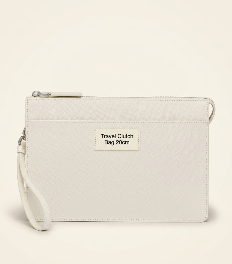 Prada Saffiano leather pouch with triangle logo, UK version