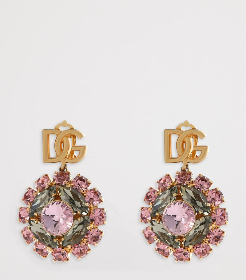 Dolce&Gabbana crystal clip-on earrings with DG logo (British brand)