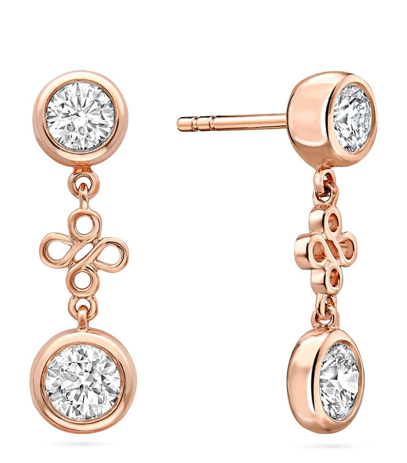 Boodles Beach earrings diamond 18kt rose gold - British product