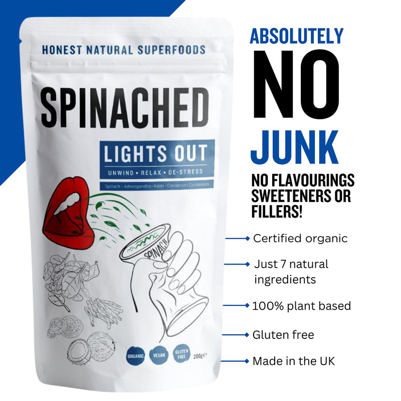 Spinached Lights Out superfood powder 200g - British product