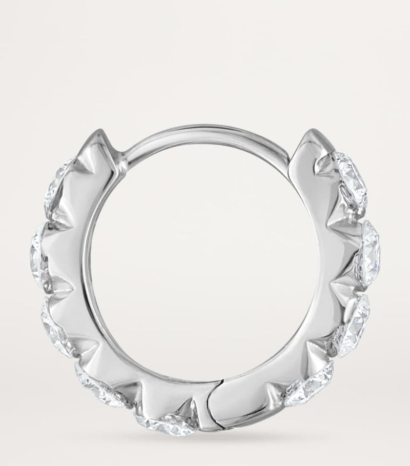 Maria Tash white gold diamond hoop earring 8mm - British product