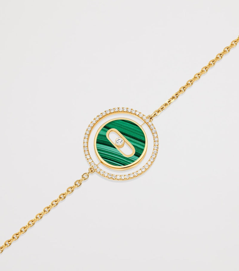 Messika Lucky Move bracelet 18K yellow gold diamond malachite (British brand)