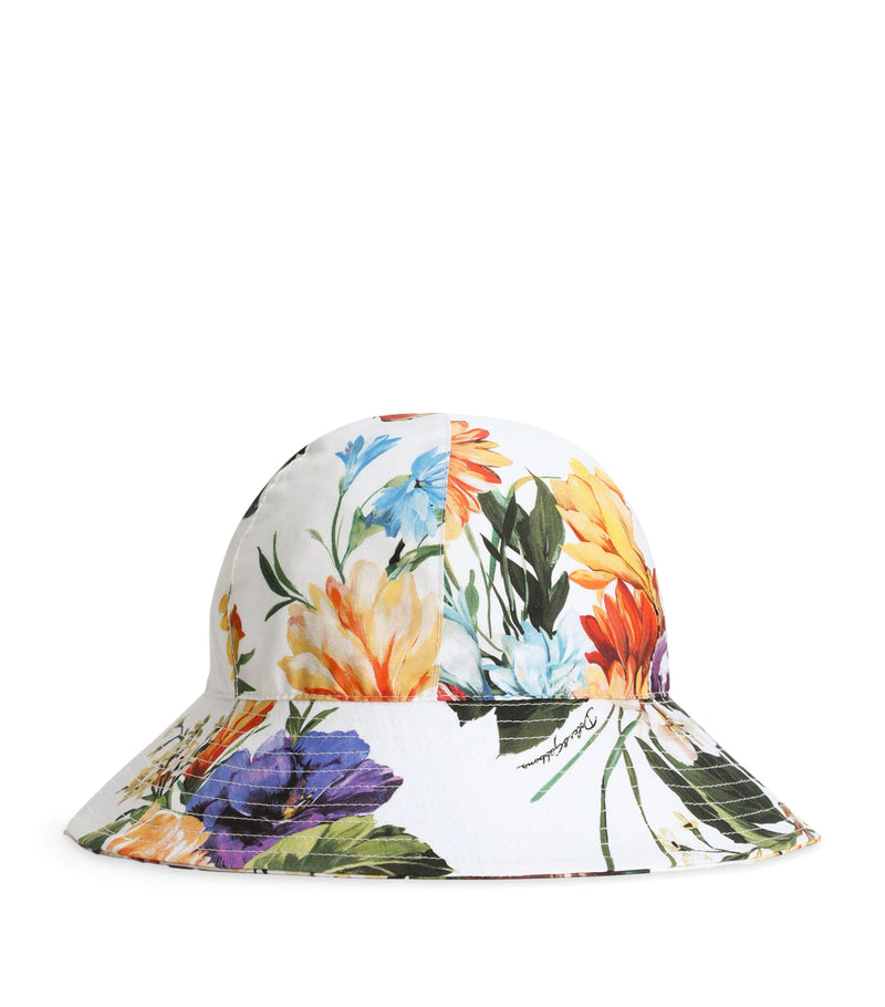 Dolce&Gabbana floral print cotton bucket hat for children - British product