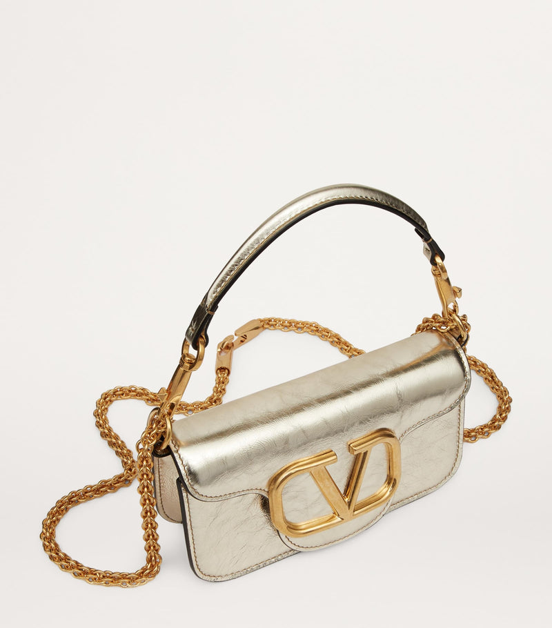 Valentino Garavani small leather Locò shoulder bag, imported from the UK