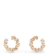 Harrods Suzanne Kalan Yellow Gold and Diamond Mini Sideways Hoop Earrings- Buy online at McGrocer