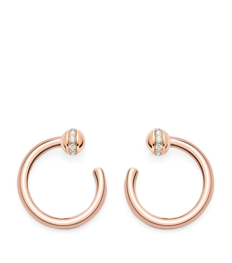 Piaget rose gold diamond hoop earrings - British product