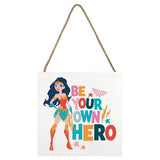 Wonder Woman Be Your Own Hero wooden block decoration, UK version