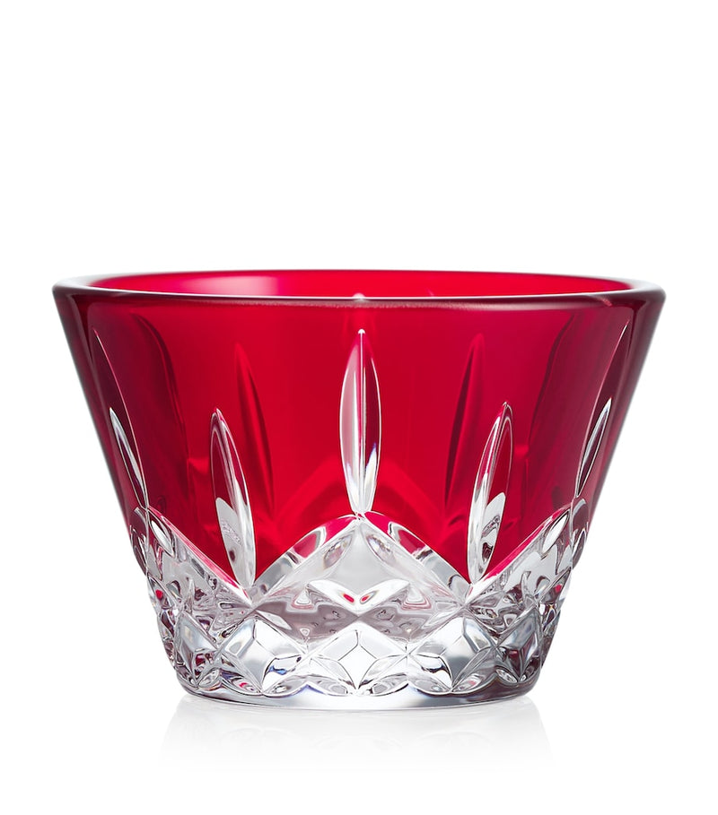 Waterford Lismore Red Crystal Votive Holder, 6cm x 9.5cm (British brand)