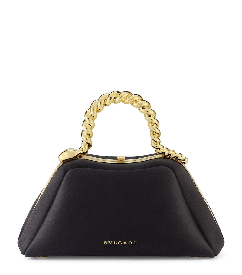 Bvlgari Satin Serpentine Mini Top-Handle Bag, imported from the UK