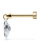 Maria Tash yellow gold floating marquise diamond stud earring - British product