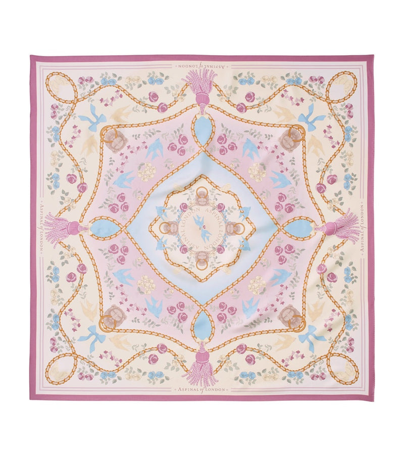 Aspinal of London silk Mayfair scarf 90x90cm, imported from the UK