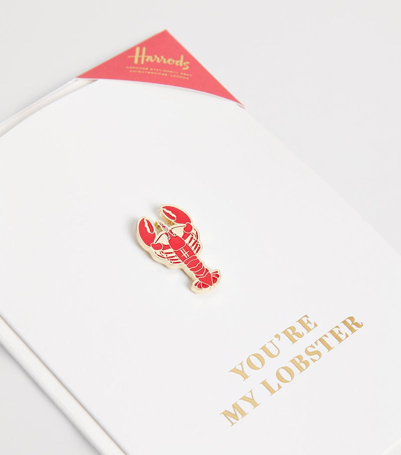 Harrods lobster pin badge card - British product