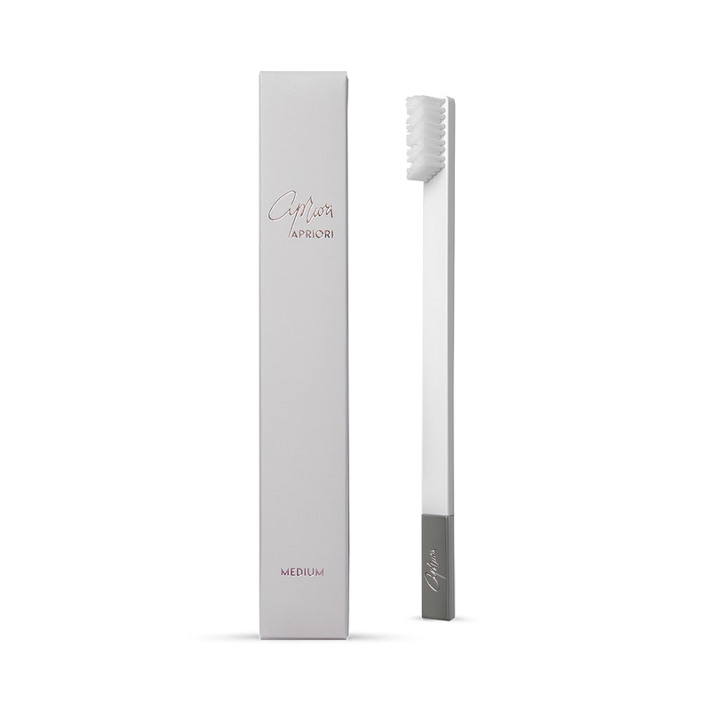 APRIORI white silver medium toothbrush, UK version