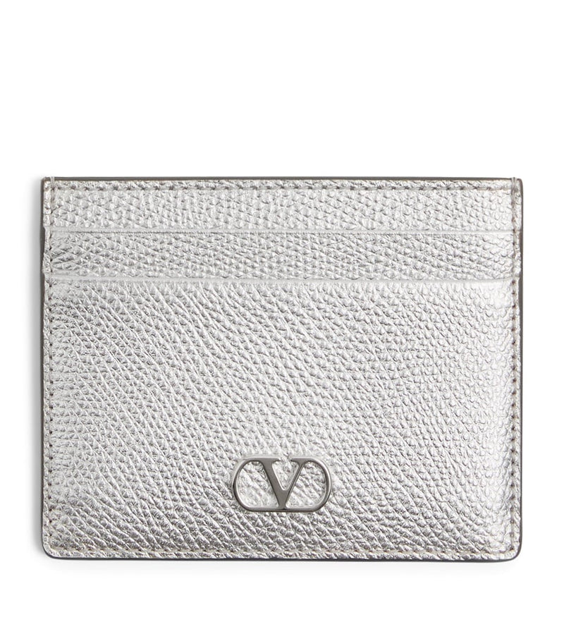 Valentino Garavani grained leather VLogo Signature card holder, imported from the UK