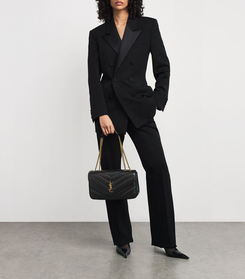 Saint Laurent Medium Loulou shoulder bag matelassé lambskin, UK version