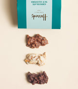 Harrods Chocolate Nut Cluster Mix with Caramelised Almonds 131g- Buy online at McGrocer