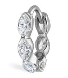 Maria Tash marquise diamond hoop earring 6.5mm (British brand)