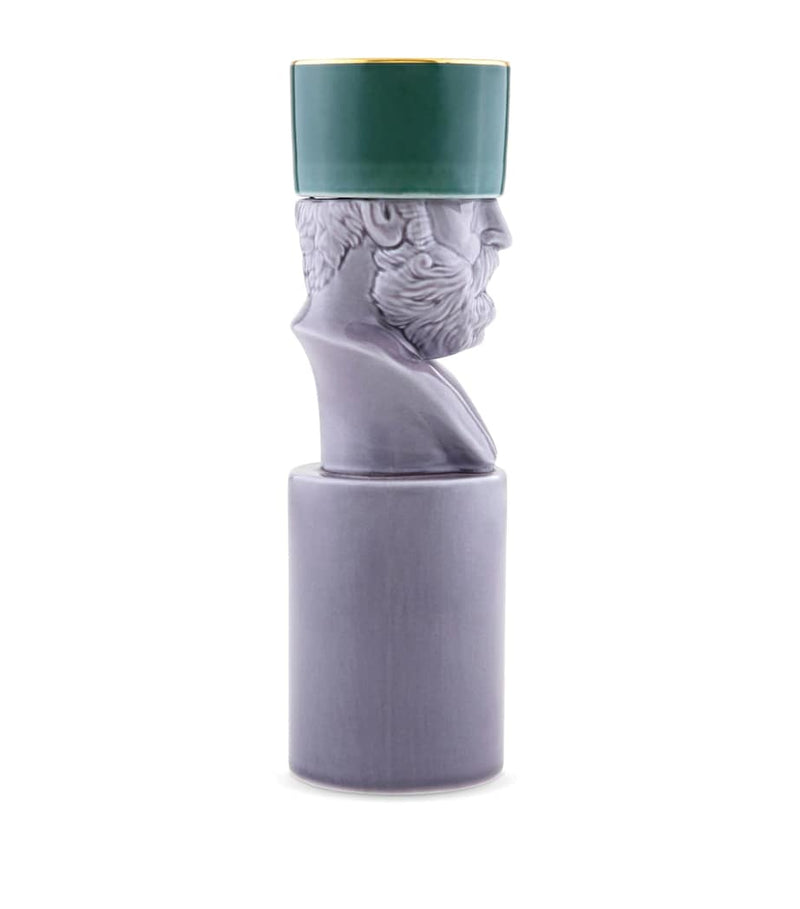 Ginori 1735 Il Letterato porcelain candle holder 23cm, UK version
