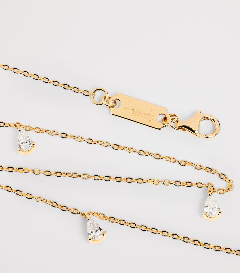 Harrods yellow gold diamond necklace 0.80ct (British brand)