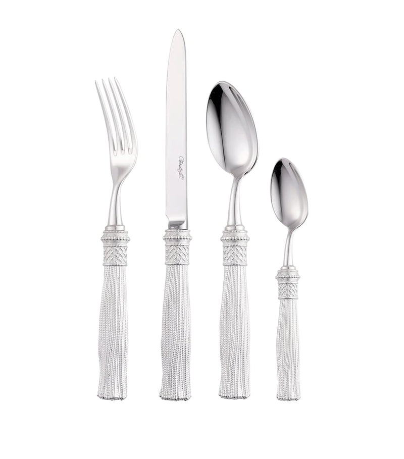 Christofle Pompon silver-plated cutlery set 4-piece - British product
