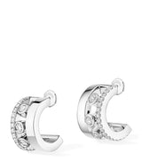 Harrods Messika Move Romane White Gold and Diamond Hoop Earrings (0.27ct)- Buy online at McGrocer
