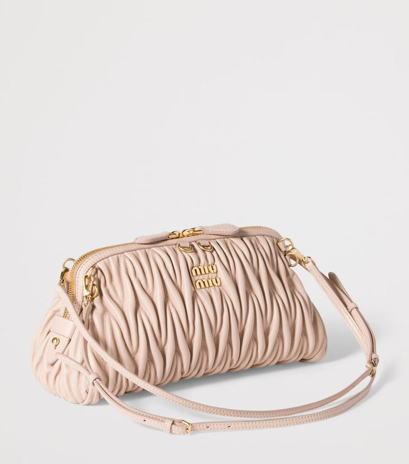 Miu Miu nappa leather Matelassé clutch bag, UK version