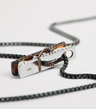 Tateossian rhodium-plated sterling silver Mayfair Peg necklace, imported from the UK