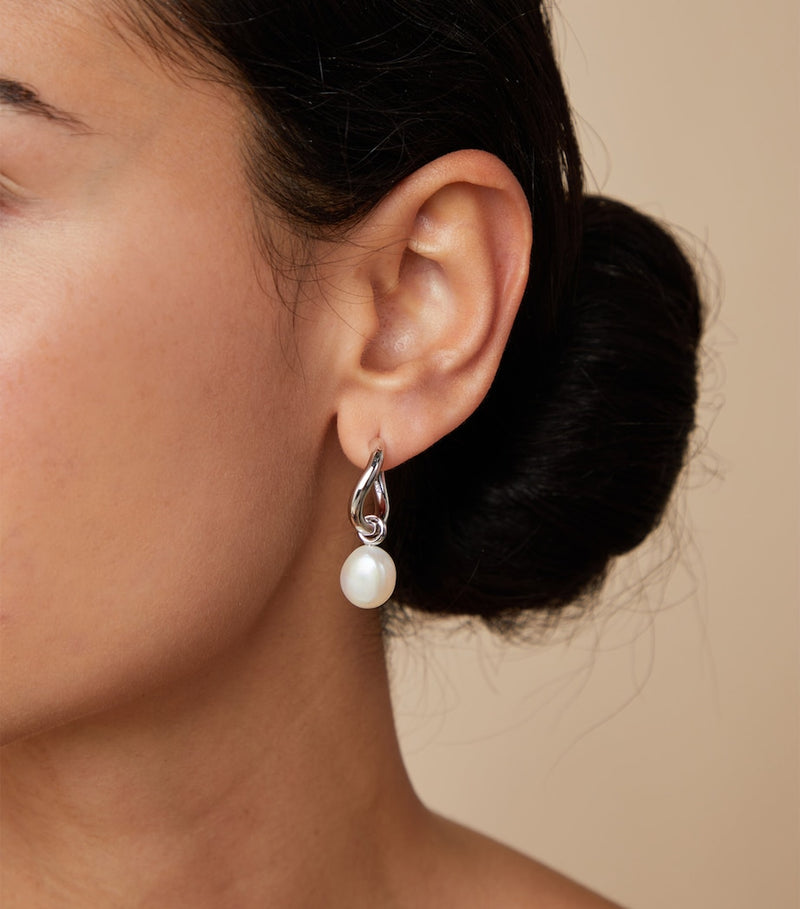 Astrid & Miyu pearl hoop earrings 2cm, imported from the UK
