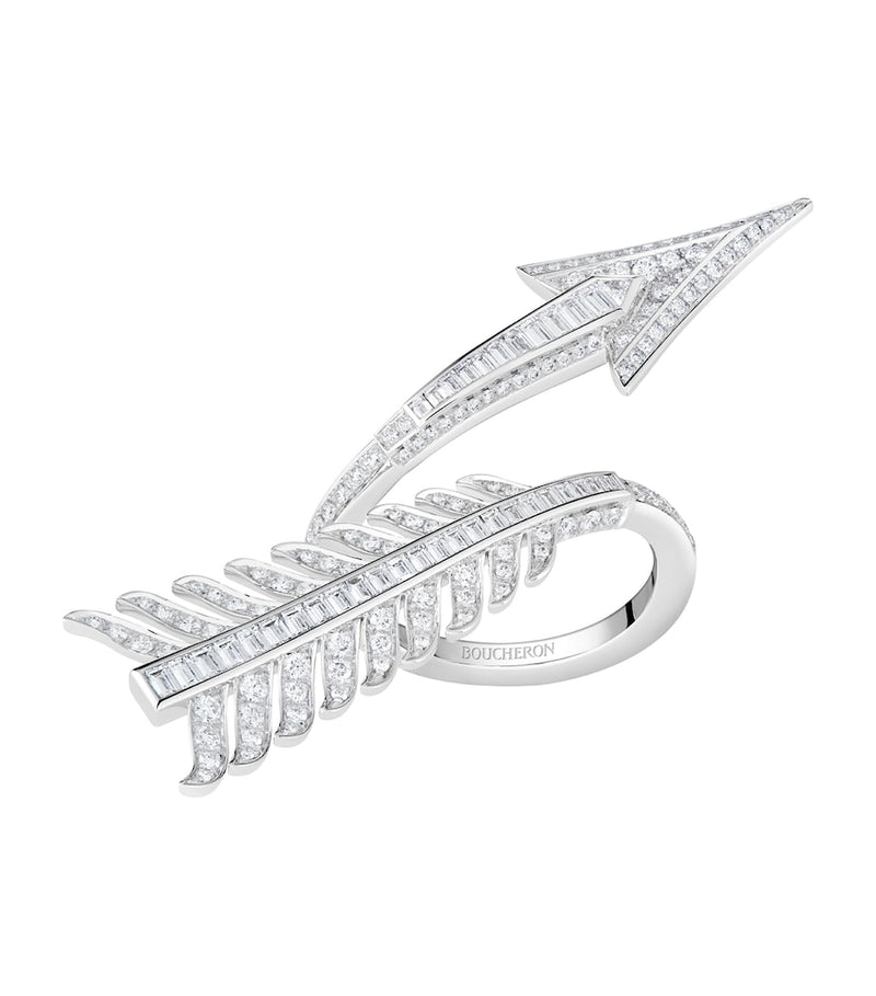 Boucheron white gold diamond Flèche ring (British brand)