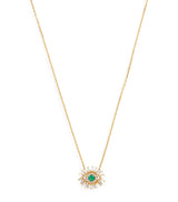 Harrods Suzanne Kalan Yellow Gold, Diamond and Emerald Mini Evil Eye Pendant Necklace- Buy online at McGrocer
