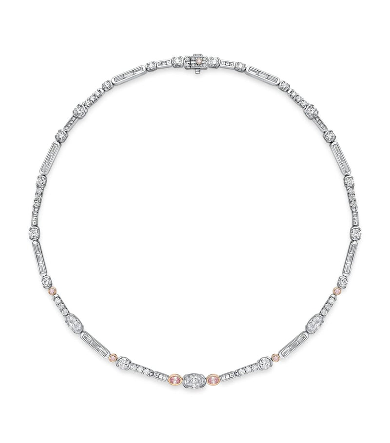 Boodles platinum rose gold diamond necklace (British brand)