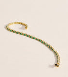 Suzanne Kalan yellow gold and emerald bold linear tennis bracelet, UK version