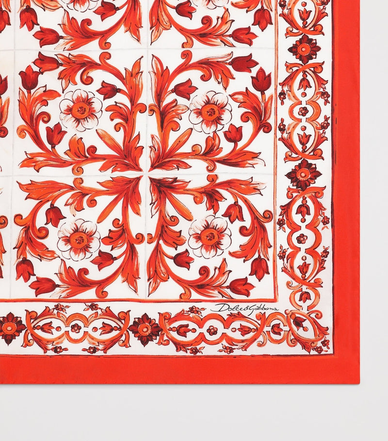 Dolce&Gabbana silk foulard Majolica print 50cm x 50cm, UK version