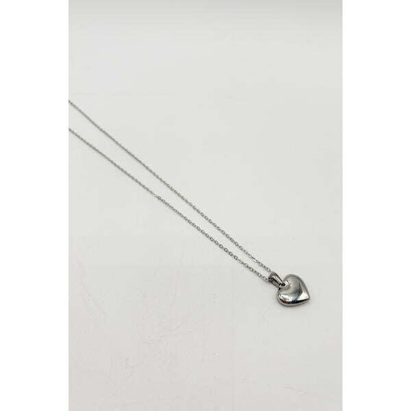 SVNX chunky heart pendant necklace in silver, UK version